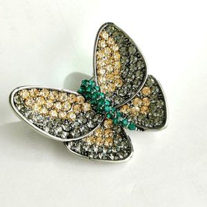 NEW, crystal MOD butterfly champagne and green